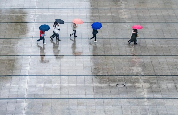 rain, people, umbrellas, wet, nature, weather, thunderstorm